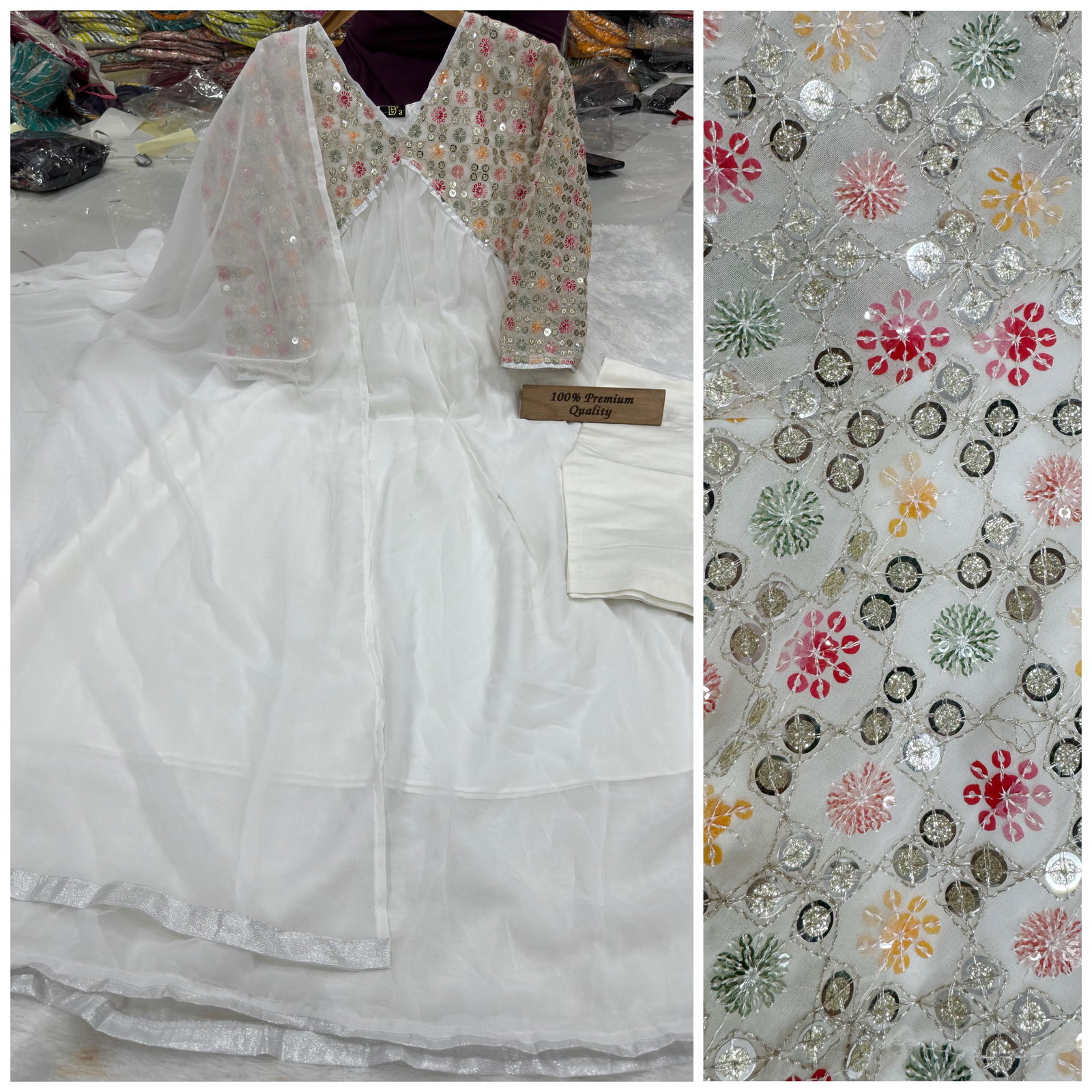 Output By Tdg Alia Cut Embroidery Kurti With Bottom Dupatta Orders in India